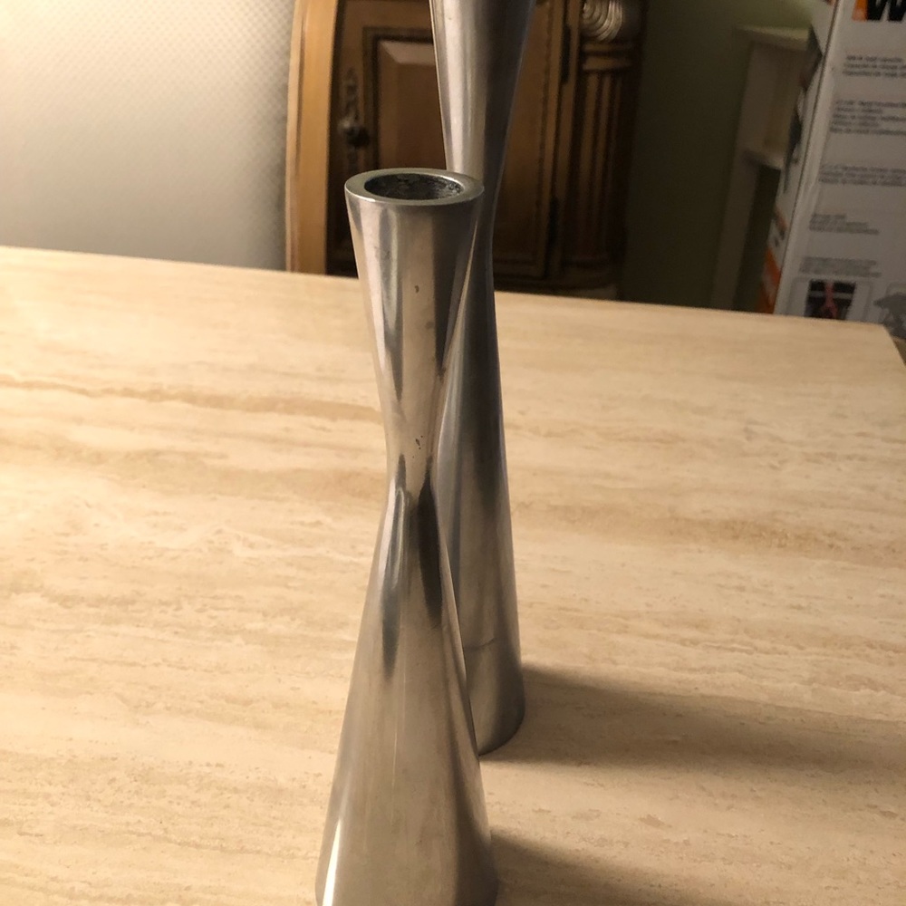 🎉Host Pick🎉Set of Two Silver Candle Holders - Picture 2 of 6